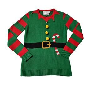 Christmas Sweater Size M Elf with Bells